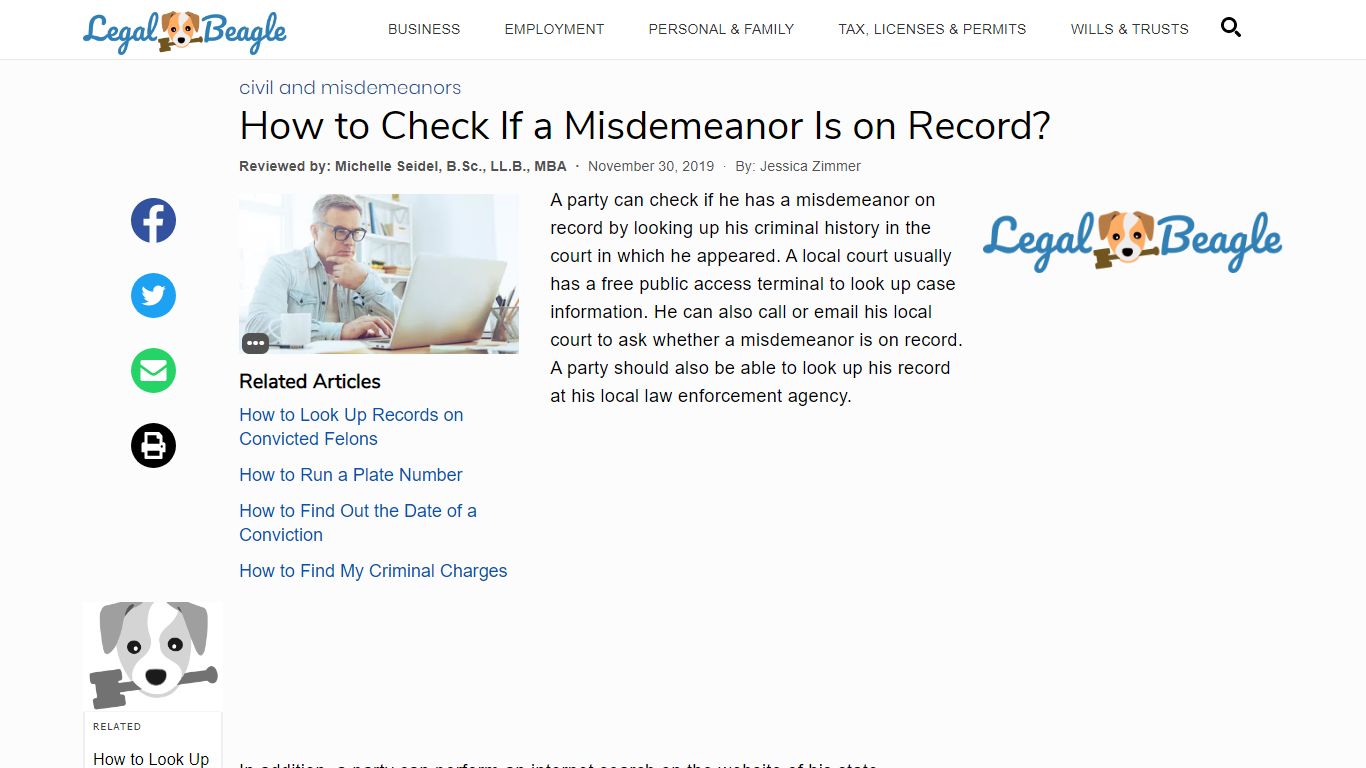 How to Check If a Misdemeanor Is on Record? | Legal Beagle