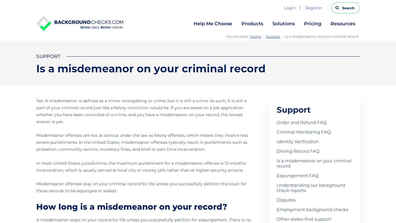 Do Misdemeanors Show Up On Background Checks